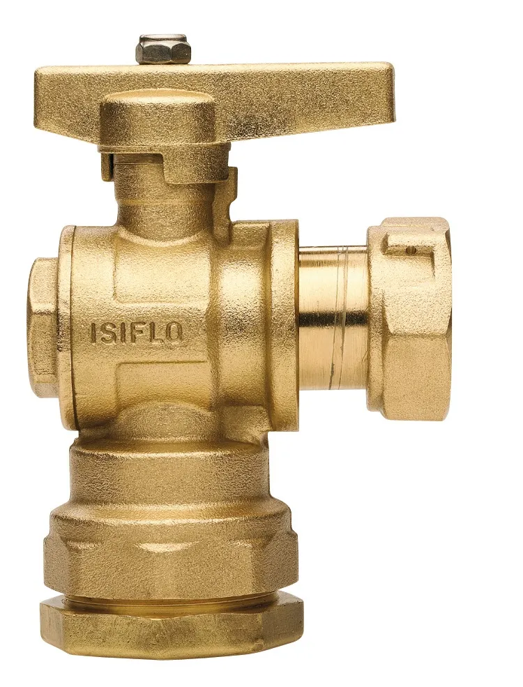 ROBINET 90°  ISIFLO 4222 25 3/4 SANS ECROU PR SUPPORT COMPTEUR