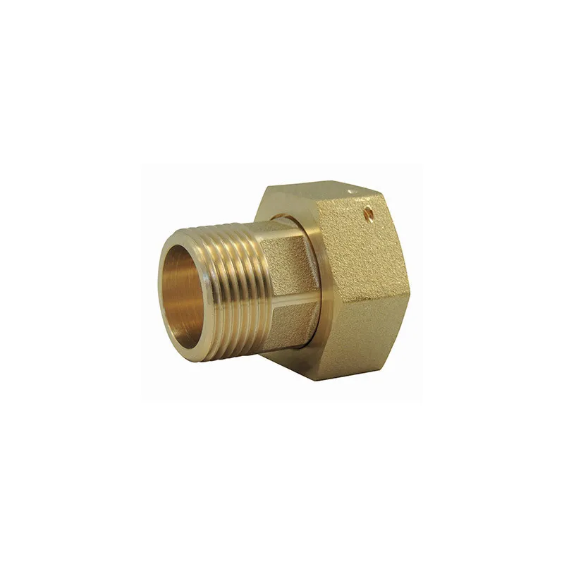 RACCORD AVANT COMPTEUR LAITON MALE 15X21 ECROU LIBRE 20X27
