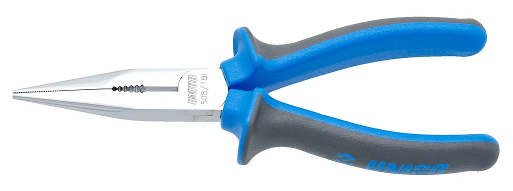 PINCE 1/2 RONDE UNIOR AVEC COUPE LATÉRALE ET MACHOIRE CENTRALE GAINAGE BI 508/1BI 170 mm