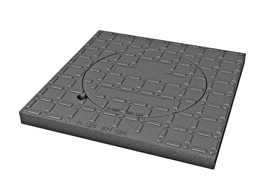 REGARD DE TROTTOIR 400X400 mm FONTE CLASSE B125 BOUCHE RONDE (TC40)