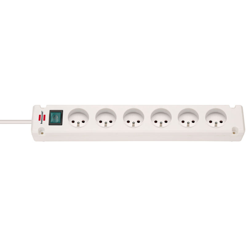 [0431150651326] SOCLE 6 PRISES BLANC 3M H05VV-F 3G1.5 AVEC INTER. BREMOUNTA