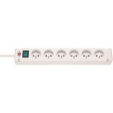 SOCLE 6 PRISES BLANC 3M H05VV-F 3G1.5 AVEC INTER. BREMOUNTA