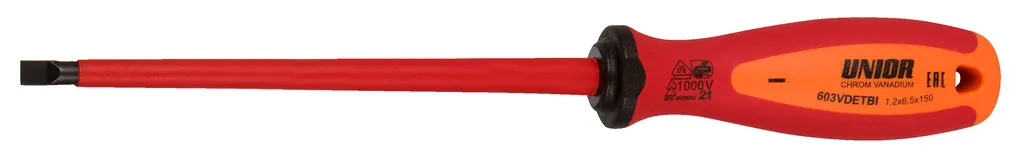 TOURNEVIS PLAT 603 VDE 8,0X175 ELECTRICIEN BI ROUGE/ORANGE