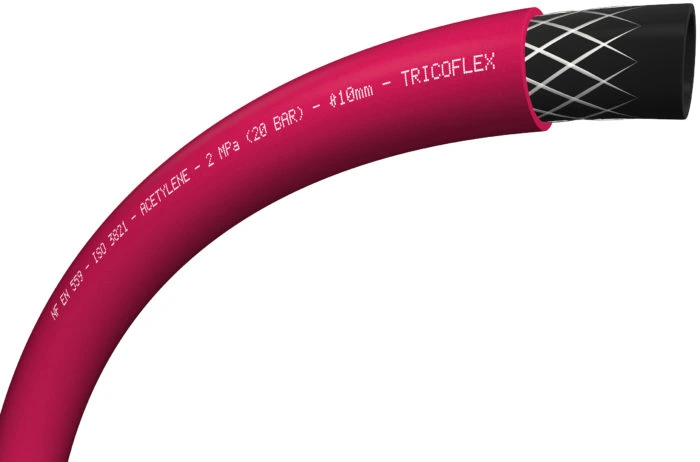 TUYAU ACETYLENE ROUGE 10X18