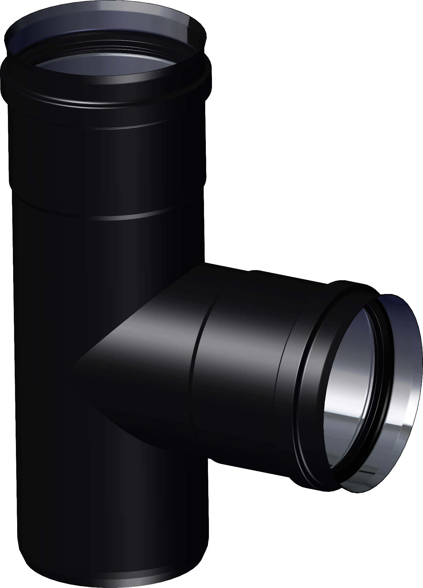 Té 90° avec piquage F  Ø80 SW PELLETS BLACK DINAK