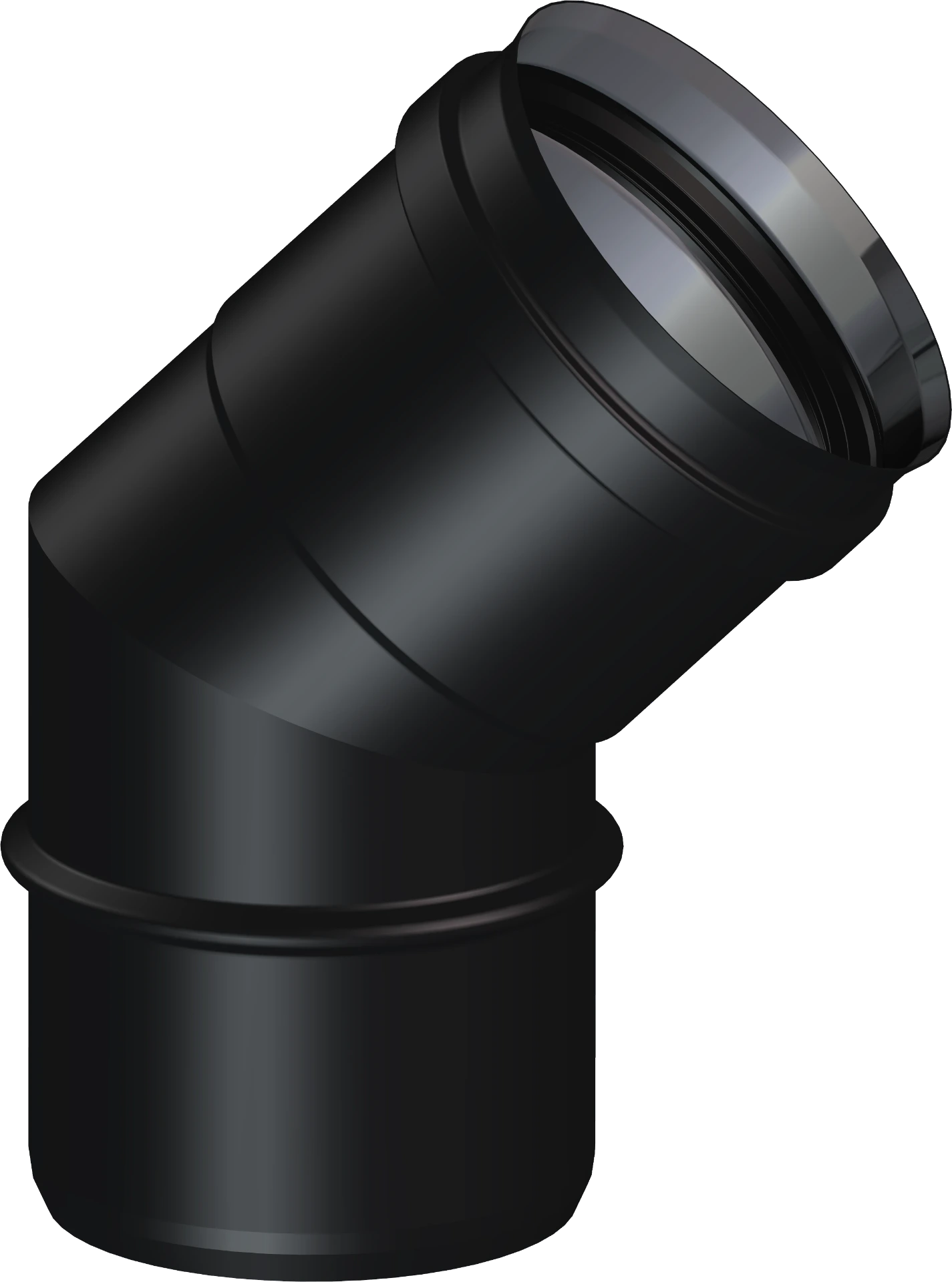 Coude 45°  Ø80 SW PELLETS BLACK DINAK