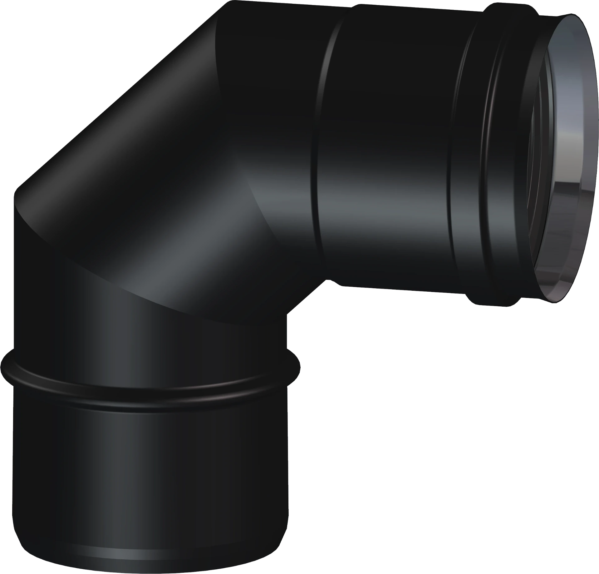 Coude 90°  Ø80 SW PELLETS BLACK DINAK