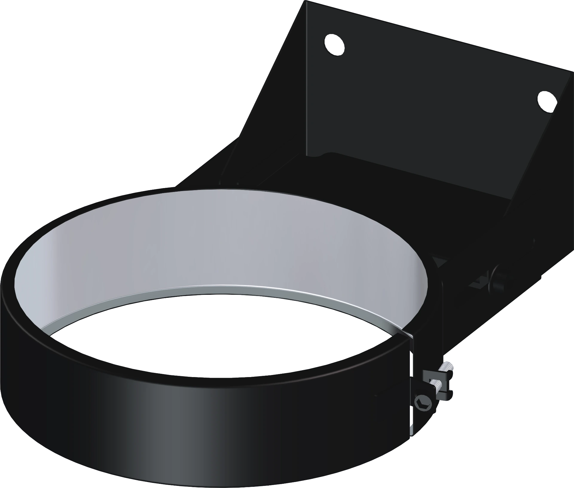 COLLIER MURAL DW PELLETS NOIR Ø 100/160 MM INOX 316L / 304 RÉGLABLE DE 70 À 120 MM