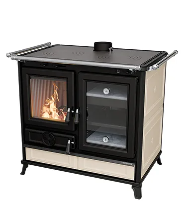 [224WMARGHEBEIG] CUISINIERE BOIS MARGHERITA EVO 12 KW 130 MM CERAMIQUE BEIGE