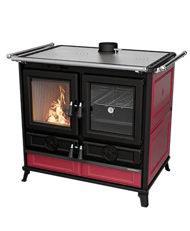 [224WVIOLABORD] CUISINIERE BOIS VIOLA EVO 12,1 KW 130 MM CERAMIQUE BORDEAUX