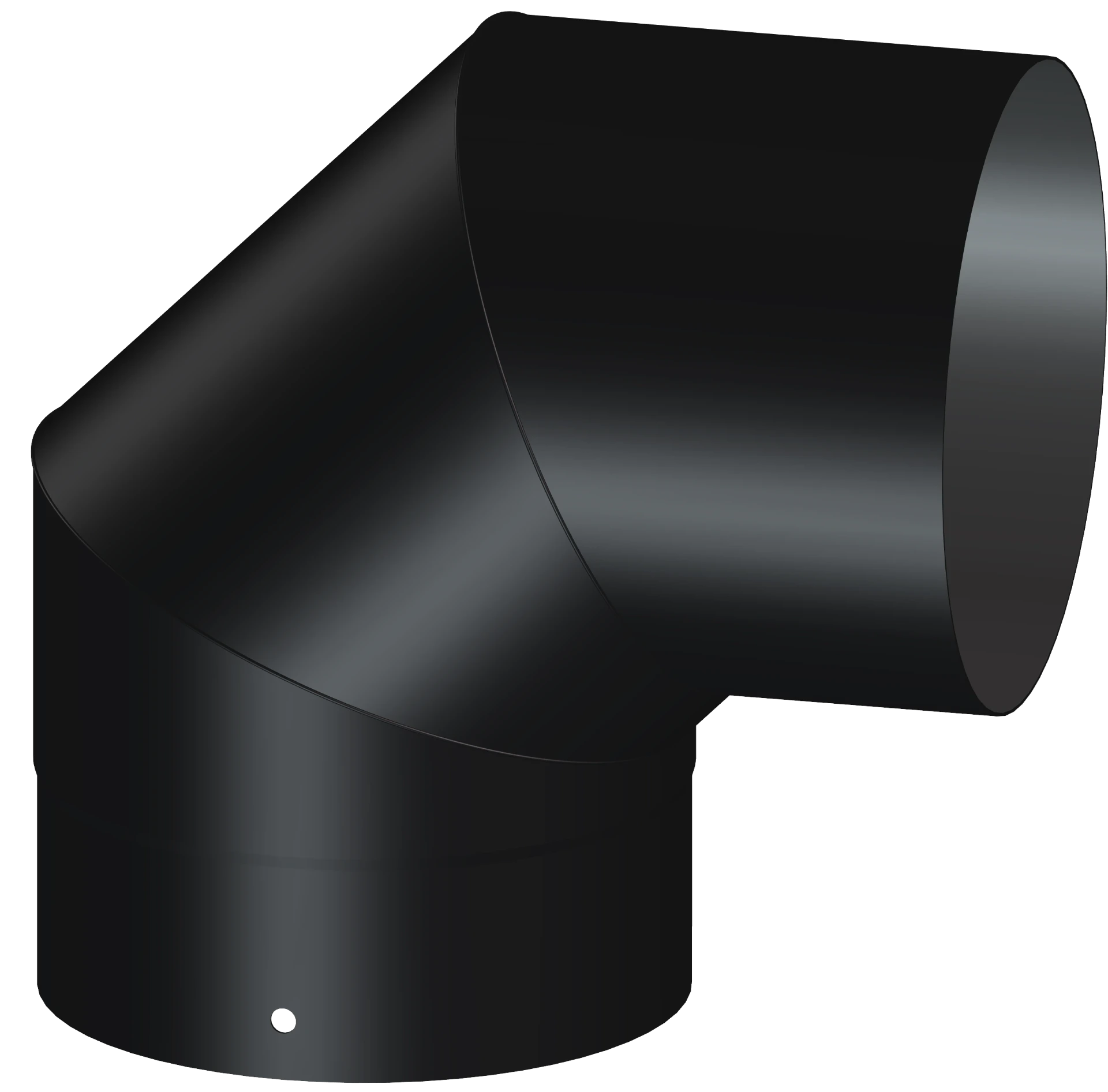 COUDE 90° DINAK EMAILLE NOIR MAT 150 MM EPAISSEUR 1,2 MM