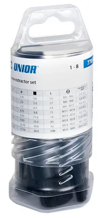 JEU DE 8 EXTRACTEURS DE VIS UNIOR 778/4PB DU N° 1 AU N° 8